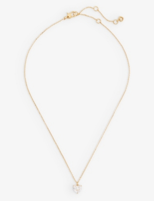 Kate Spade My Love Cubic Zirconia Heart Pendant Necklace In Clear/gold