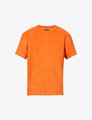 Howlin' Howlin Mens Tangerine Dream Towel-texture Patch-pocket Cotton-blend T-shirt
