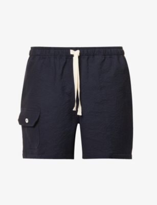 HOWLIN' HOWLIN MENS NAVY HOLD ON SEERSUCKER-TEXTURE REGULAR-FIT STRETCH-COTTON SHORTS,67560197