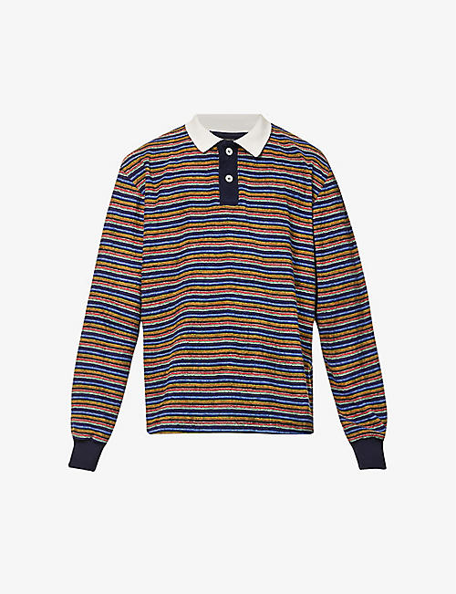 HOWLIN: Stardust striped-pattern cotton-blend rugby shirt