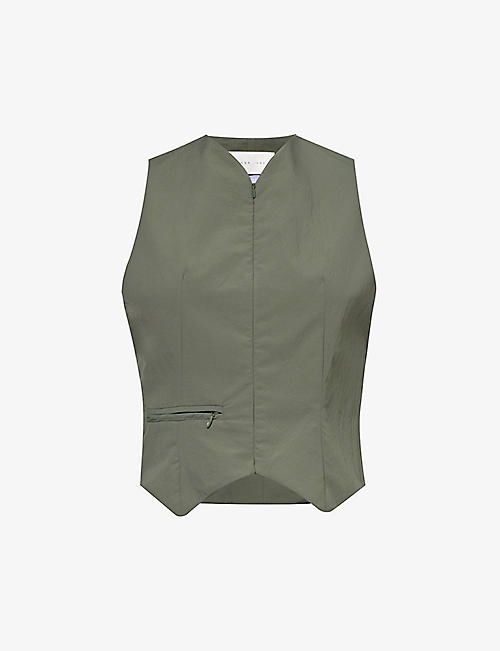 CONNER IVES: V-neck zipped recycled-polyamide vest