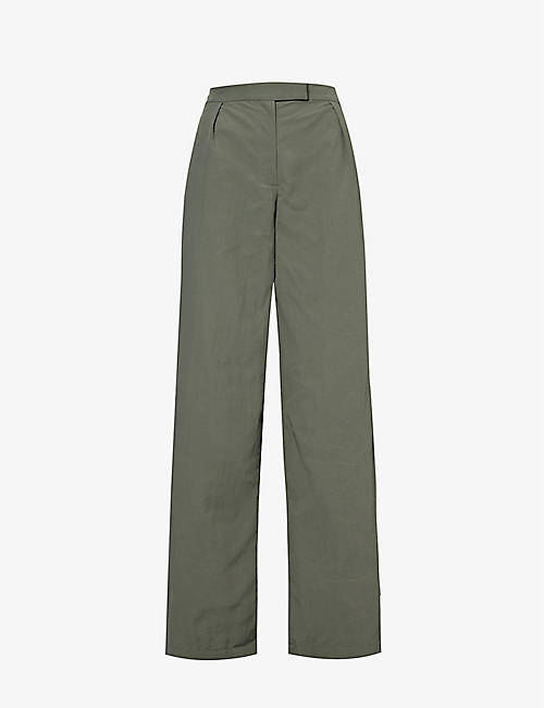 CONNER IVES: Wide-leg mid-rise recycled-polyamide trousers