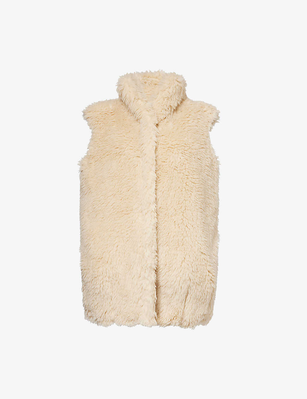 Conner Ives Womens Cream Fleece-textured Oversized Wool-blend Gilet