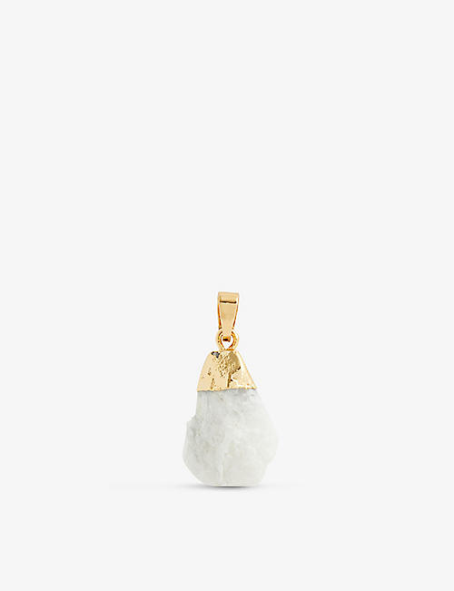 CRYSTAL HAZE: Moonstone 18ct gold-plated brass and moonstone pendant
