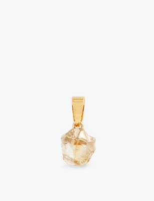 CRYSTAL HAZE: Faceted 18K 镀黄金黄铜和黄水晶吊坠