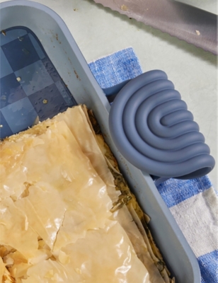 Our Place Blue Salt Textured Wrap-around Silicone Hot Grips In Blue Salt