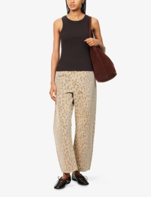 Citizens Of Humanity Womens Chocolate (md/dk Brown) Isabel Sleeveless Organic-cotton Blend Top In Black