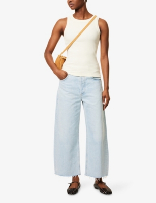 Shop Citizens Of Humanity Womens  Isabel Sleeveless Organic-cotton Blend Top In Dune (beige)