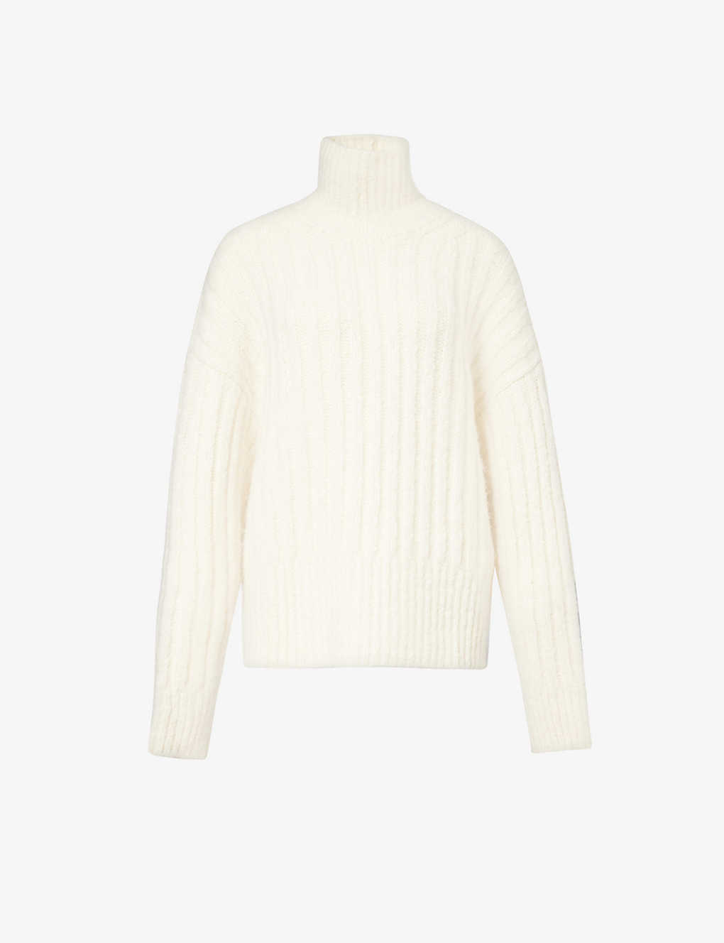 Lauren Manoogian Womens Raw White Funnel-neck Ribbed Alpaca Wool And Silk-blend Knitted Jumper