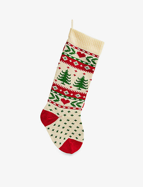 SELFRIDGES EDIT: 圣诞树图案两件装针织圣诞袜 60 厘米
