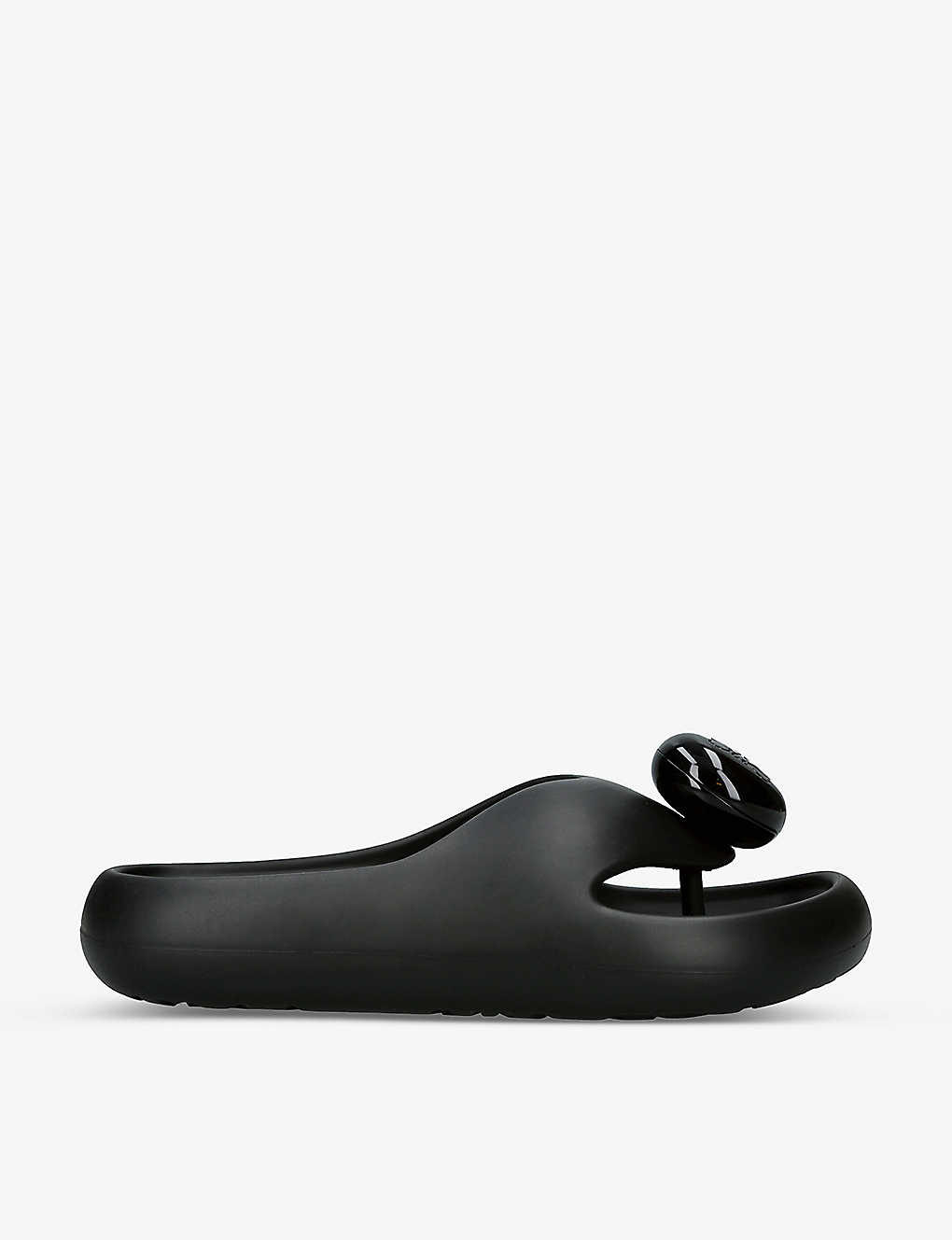 Shop Loewe Women's Black Bubble Thong Brand-embellished Rubber Sliders