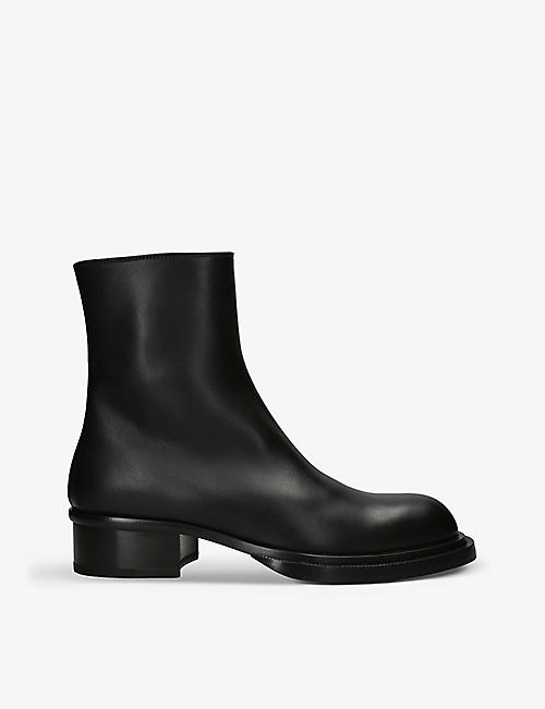 ALEXANDER MCQUEEN: Stack chunky-sole leather ankle boots