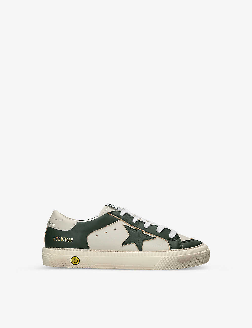 Golden Goose Girls Green Kids May Panelled Leather Low-top Trainers 6-9 Years