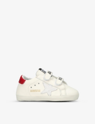 Golden Goose Kids' Baby School Logo-print Leather Low-top Trainers 0-6 Months In White