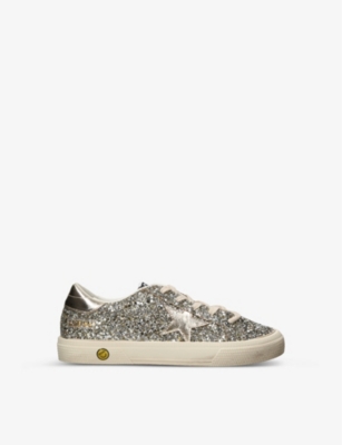 Golden Goose Boys Gold Comb Kids May Star-embellished Glitter Leather Low-top Trainers 6-9 Years In Multi-coloured