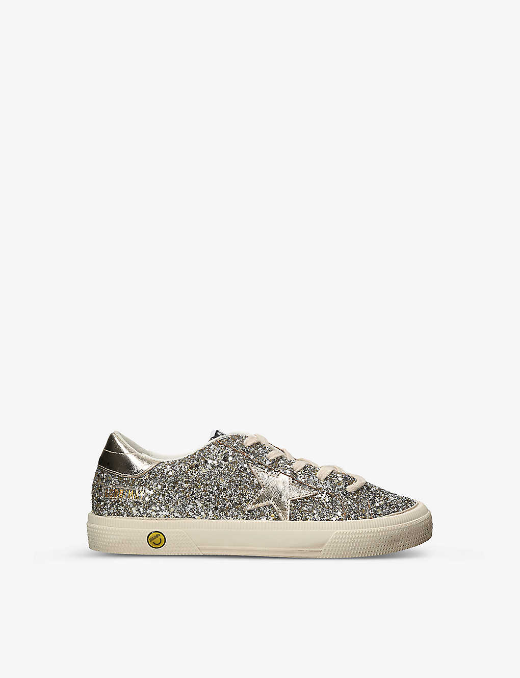 Golden Goose Boys Gold Comb Kids May Star-embellished Glitter Leather Low-top Trainers 6-9 Years In Multi-coloured