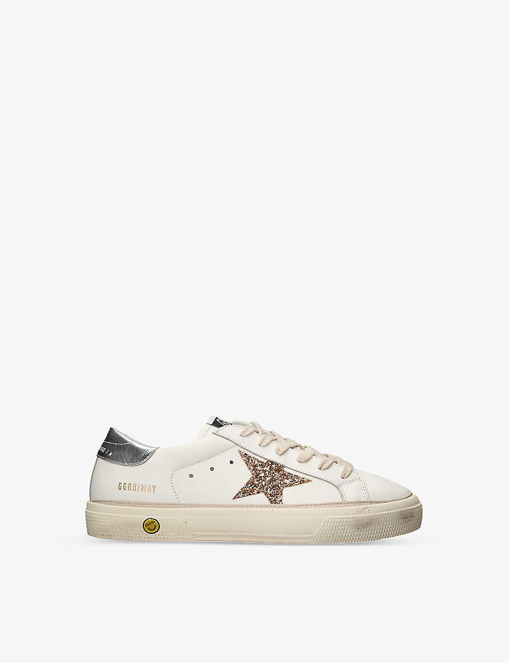 Golden Goose Girls Gold Comb Kids May Glitter Star-patch Leather Low-top Trainers