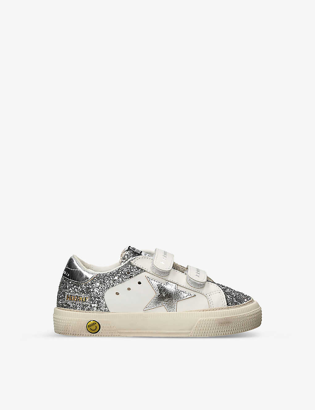 Golden Goose Babies'  Silver May Glitter Star-embellished Low-top Leather Trainers 6 Months - 5 Years