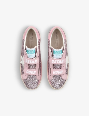 Shop Golden Goose Girls Pink Kids Old Skool Glitter Leather Low-top Trainers 9-10 Years