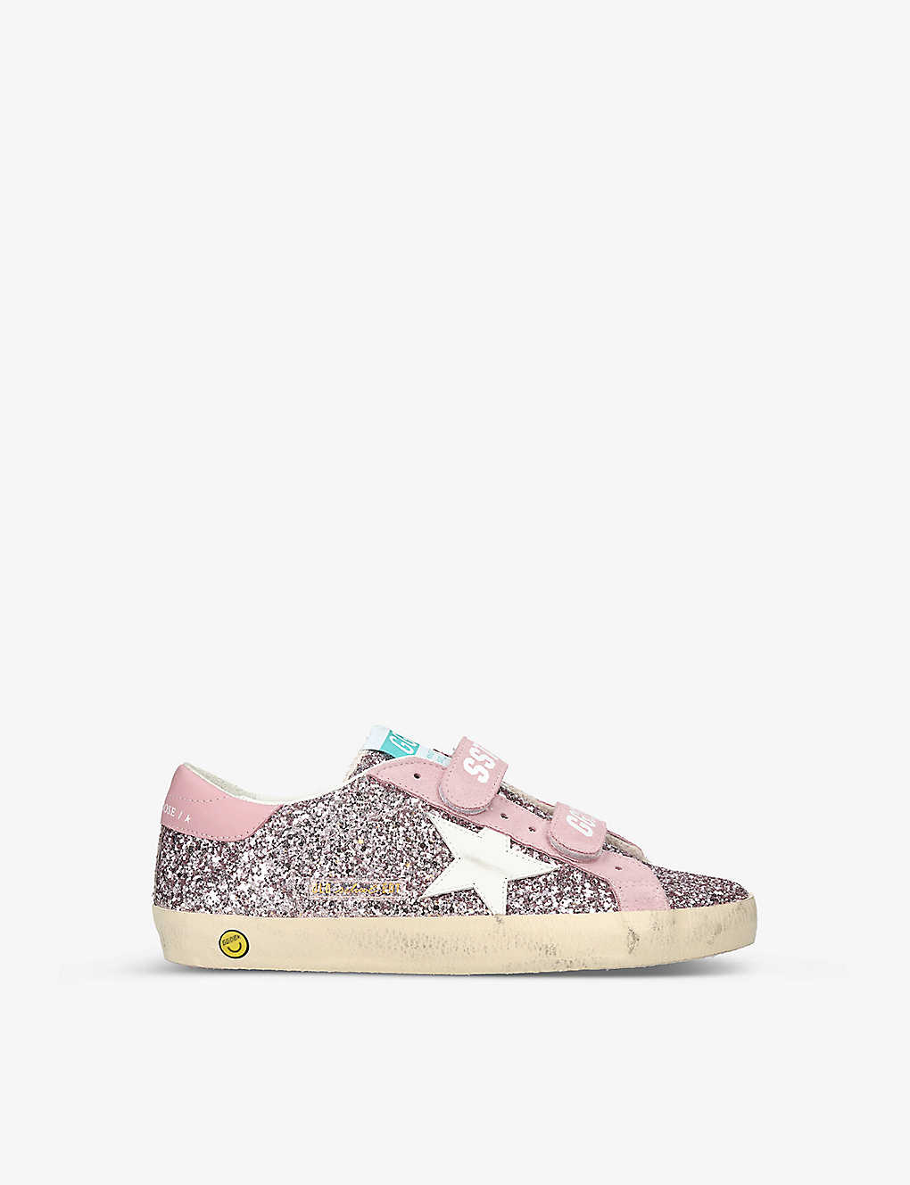 Golden Goose Girls Pink Kids Old Skool Glitter Leather Low-top Trainers 9-10 Years