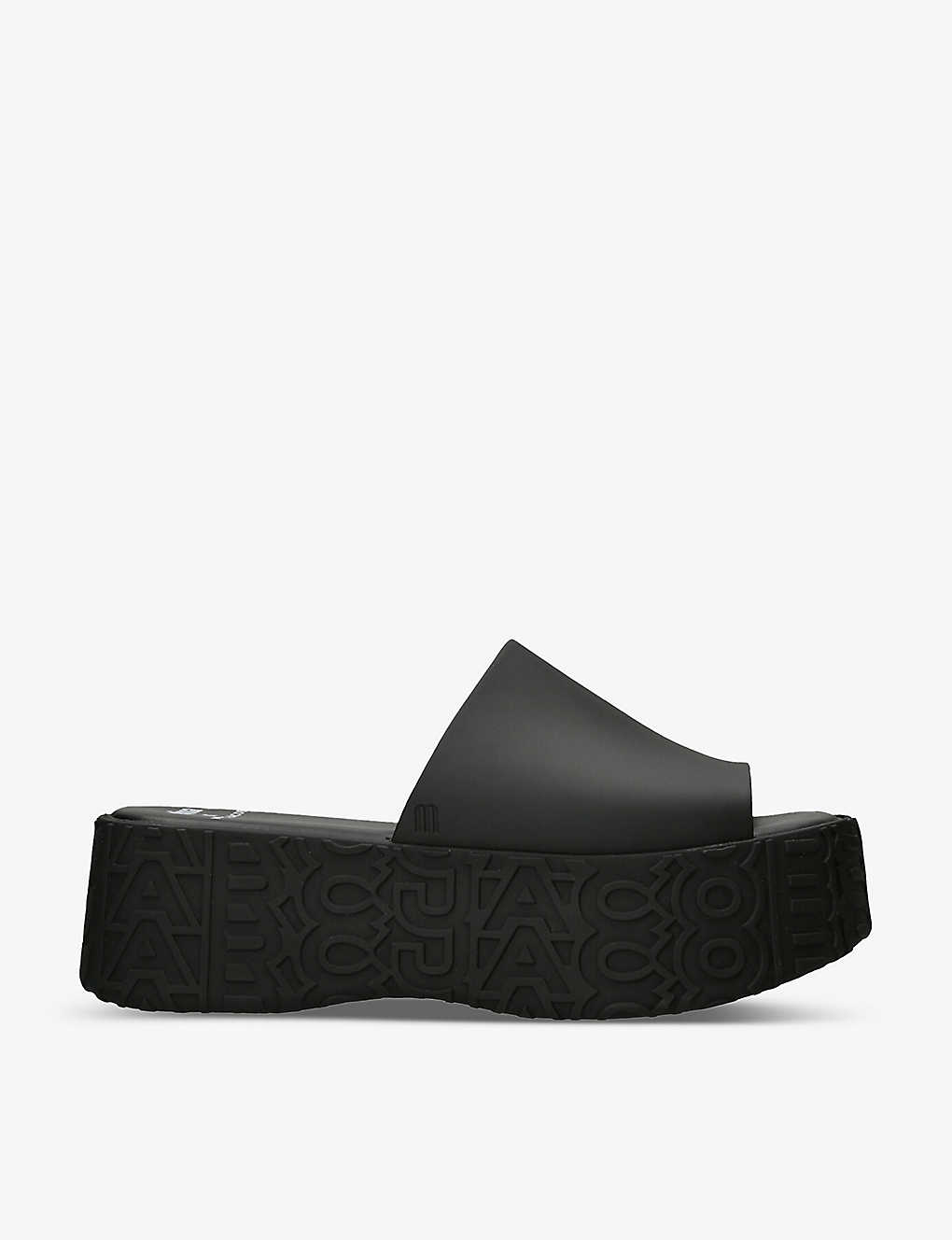Melissa Womens Black X Marc Jacobs Becky Chunky-sole Pvc Platform Sliders