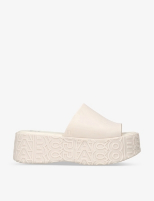 Melissa Womens Cream X Marc Jacobs Becky Chunky-sole Pvc Platform Sliders