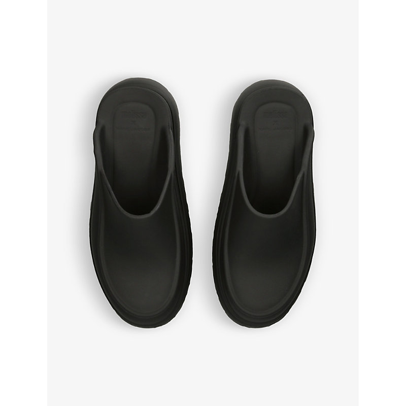 Shop Melissa Womens Black X Marc Jacobs Clog Chunky-sole Pvc Platform Sliders