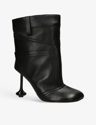 Toy trouser-design leather heeled boots