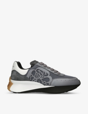 ALEXANDER MCQUEEN: Sprint Runner logo-embossed leather low-top trainers