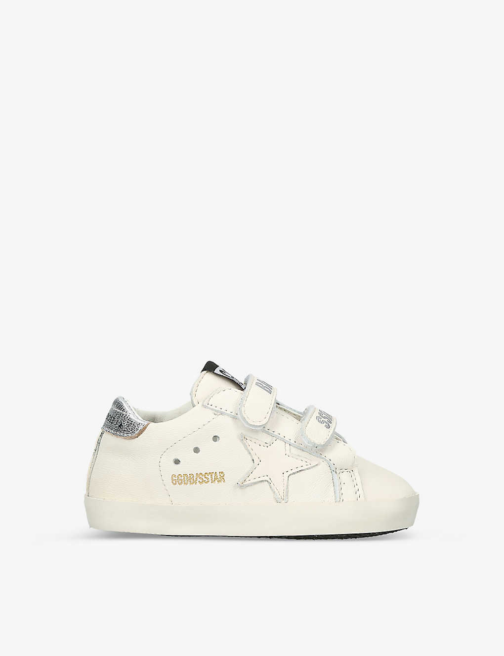 Golden Goose Kids' Baby School Logo-print Leather Low-top Trainers 0-6 Months In White/comb
