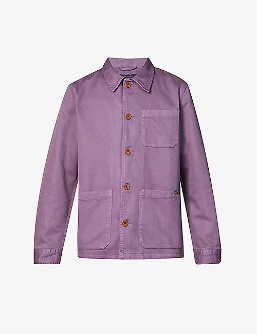 NUDIE JEANS: Barney brand-patch relaxed-fit organic-cotton jacket
