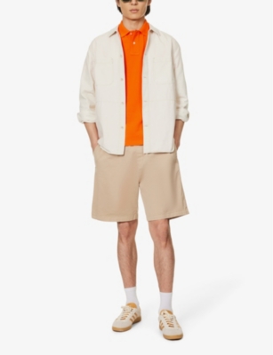 POLO RALPH LAUREN: Short-sleeved logo-embroidered custom-fit cotton-piqué polo shirt