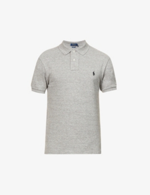 POLO RALPH LAUREN: Short-sleeved logo-embroidered slim-fit cotton-piqué polo shirt