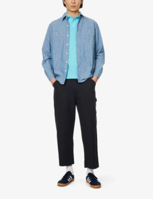 POLO RALPH LAUREN: Short-sleeved logo-embroidered slim-fit cotton-piqué polo shirt