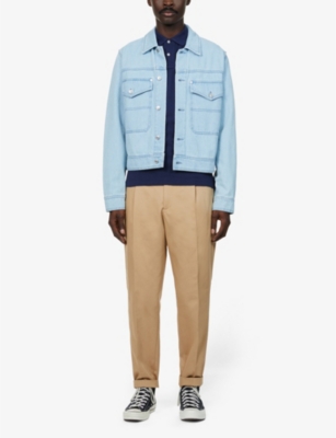 POLO RALPH LAUREN: Short-sleeved logo-embroidered slim-fit cotton-piqué polo shirt