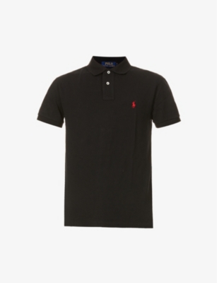 Polo Ralph Lauren Slim Fit Polo Shirt With Classic Collar In Black