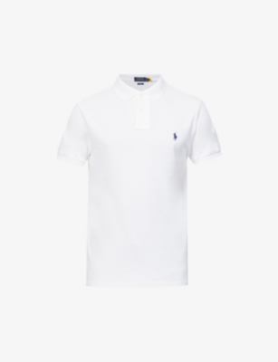 POLO RALPH LAUREN: Short-sleeved logo-embroidered slim-fit cotton-piqué polo shirt