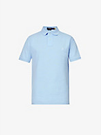 POLO RALPH LAUREN: Logo-embroidered custom-fit cotton-piqué polo shirt