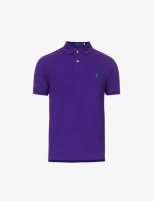 Polo Ralph Lauren Ralph Lauren Custom Slim Fit Polo T Shirt Purple In Chalet Purple
