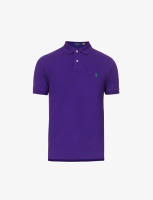 POLO RALPH LAUREN POLO RALPH LAUREN MENS CHALET PURPLE EMBROIDERED-LOGO REGULAR-FIT COTTON-PIQUÉ POLO SHIRT,67593447