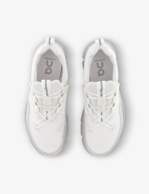 Shop On-running Cloudaway Cushioned-sole Mesh Low-top Trainers In Ivory Pearl F