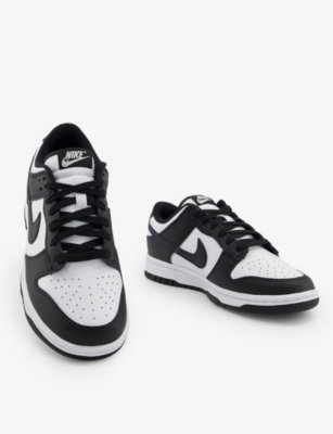 Shop Nike Womens White Black Dunk Low Leather Low-top Trainers