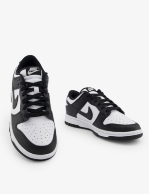 Shop Nike Womens  Dunk Low Leather Low-top Trainers In White Black