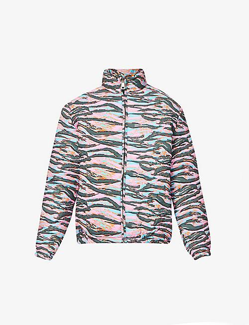 ERL: Striped quilted cotton-down jacket