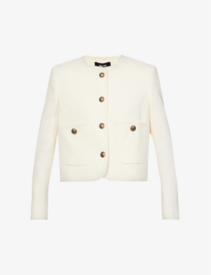 ME AND EM: Padded-shoulder wool and cotton-blend jacket