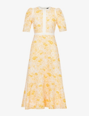 ME AND EM: Floral-print short-sleeved cotton maxi dress