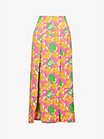 ME AND EM: Magnolia floral-pattern recycled-polyester maxi skirt