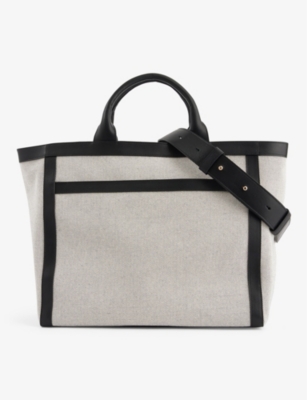 Valextra Contrast-Trim Tote Bag - White