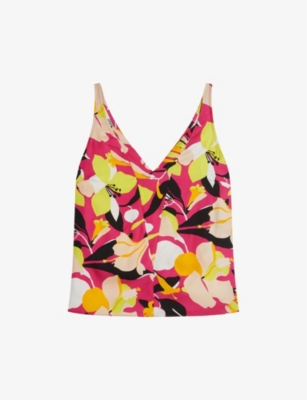 Shop Ted Baker Women's Brt-pink Thaliah Abstract-print Woven Cami Top