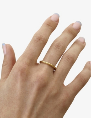 Shop Monica Vinader Womens Siren 18ct Yellow Gold-plated Vermeil Sterling-silver Ring